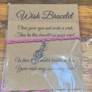 Pink Wish Bracelet with Silver Charm